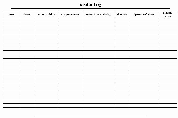 Visitor Log Template Excel Lovely 13 Free Sample Visitor Log Templates Printable Samples