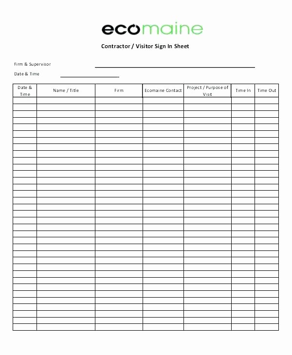 Visitor Log Template Excel Luxury 83 Visitor Sign In Sheets Printable Visitor Sign In