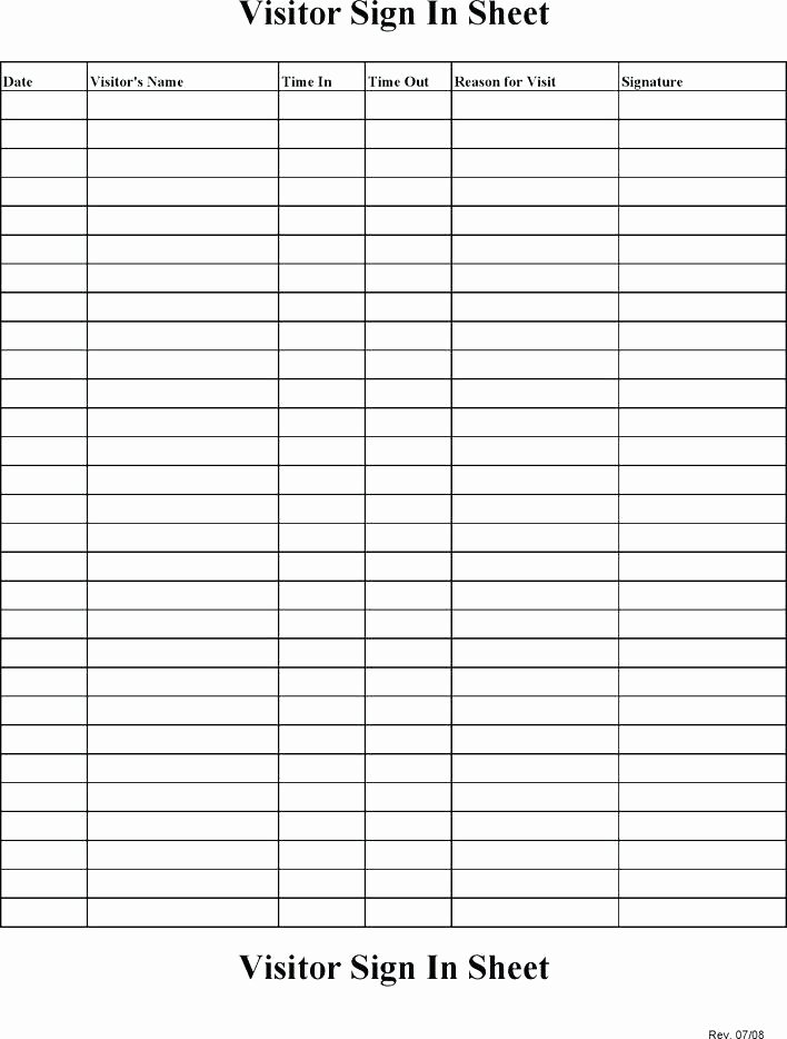 Visitor Sign In Sheet Template Beautiful Visitor Sign In Sheet Template – Freewarearenafo