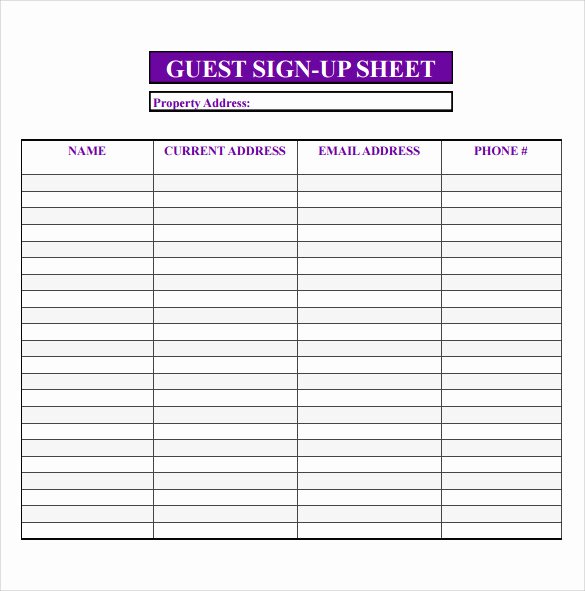 Visitor Sign In Sheet Template Inspirational 14 Sample Open House Sign In Sheets