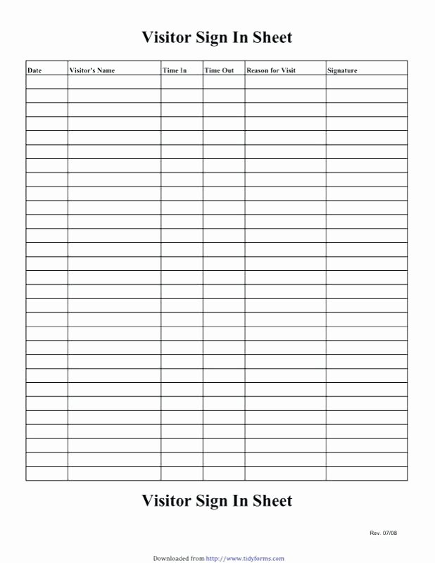 Visitor Sign In Sheet Template Lovely Visitor Sign In Sheet Template – Freewarearenafo