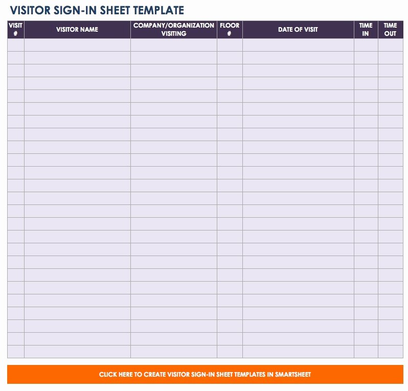 Visitor Sign In Sheet Template Luxury Free Sign In and Sign Up Sheet Templates