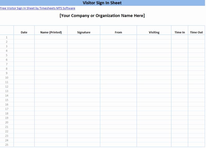 Visitor Sign In Sheet Template Unique Printable Sign In Sheet Templates