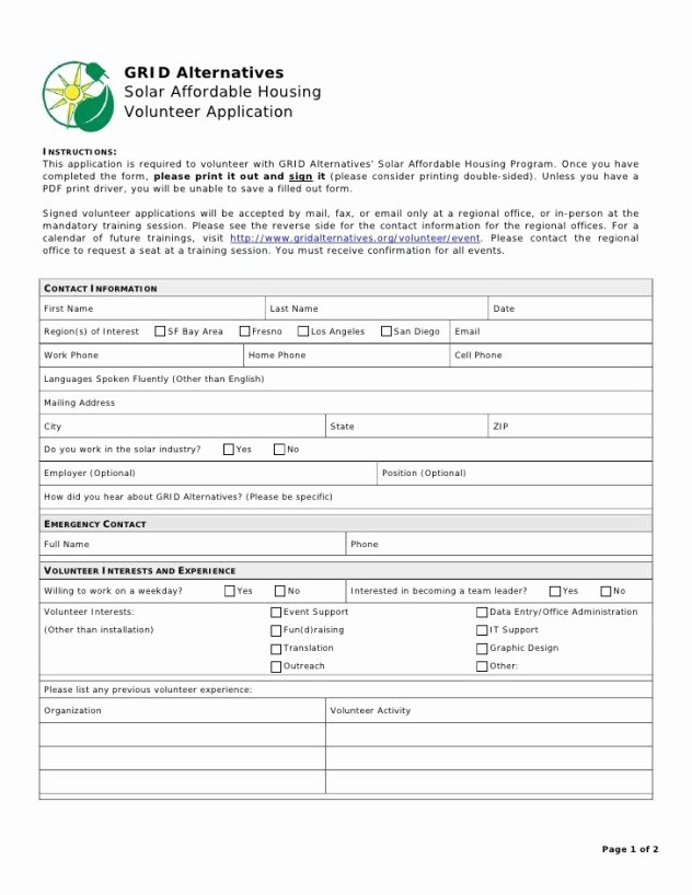 Volunteer Application form Template Awesome Volunteer Application Templates Word Excel Samples