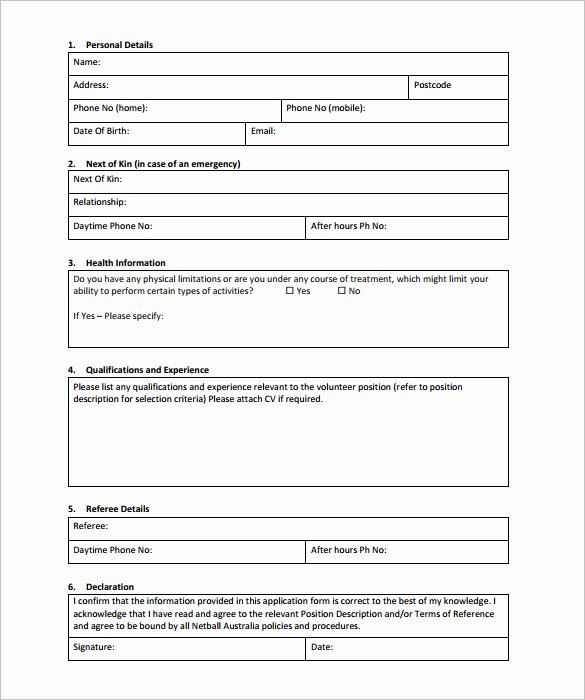 Volunteer Application form Template Inspirational 9 Volunteer Schedule Templates Psd Doc