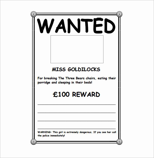 Wanted Poster Template Free Printable Beautiful Wanted Poster Template 34 Free Printable Word Psd