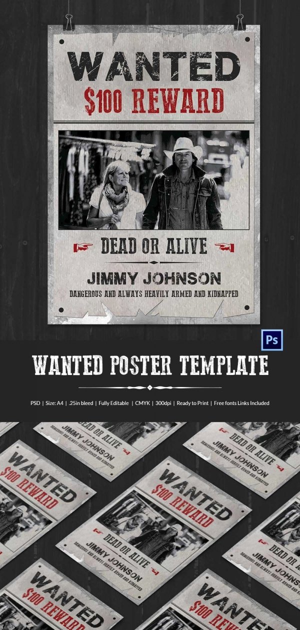 Wanted Poster Template Free Printable Best Of Wanted Poster Template 34 Free Printable Word Psd