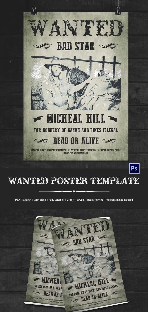 Wanted Poster Template Free Printable Best Of Wanted Poster Template 34 Free Printable Word Psd
