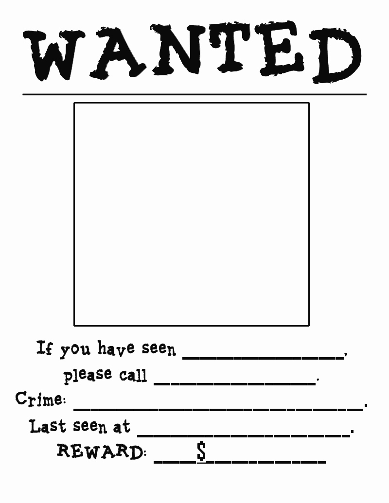 Wanted Poster Template Free Printable New First Grade Pandamonium