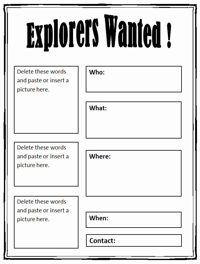 Wanted Poster Template Microsoft Word Lovely Explorers Wanted Poster Lesson Plan