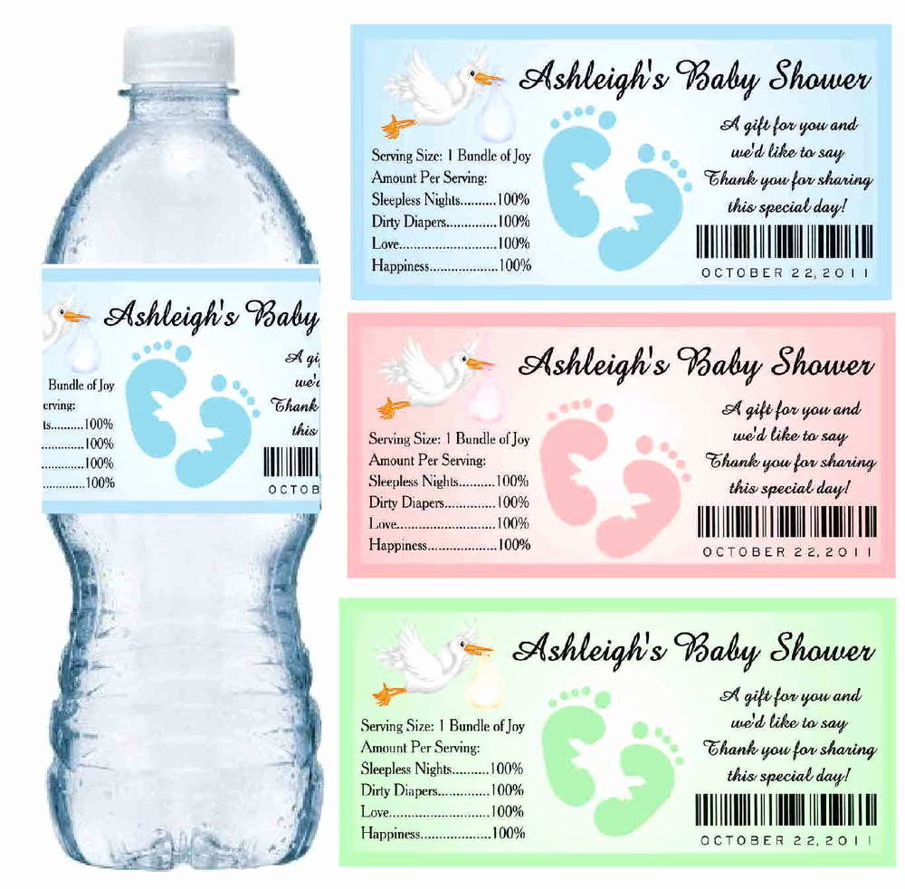 Water Labels Template Free Elegant 30 Baby Shower Water Bottle Labels Glossy Waterproof