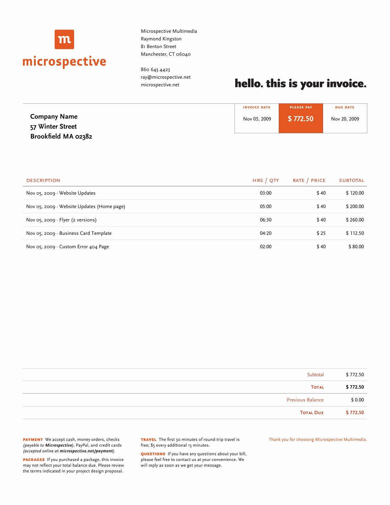 Website Design Invoice Template Inspirational Best Multimedia Pany Invoice Template Sample with total