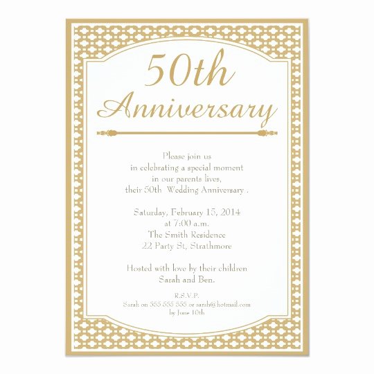 Wedding Anniversary Invite Template Awesome 50th Wedding Anniversary Invitation