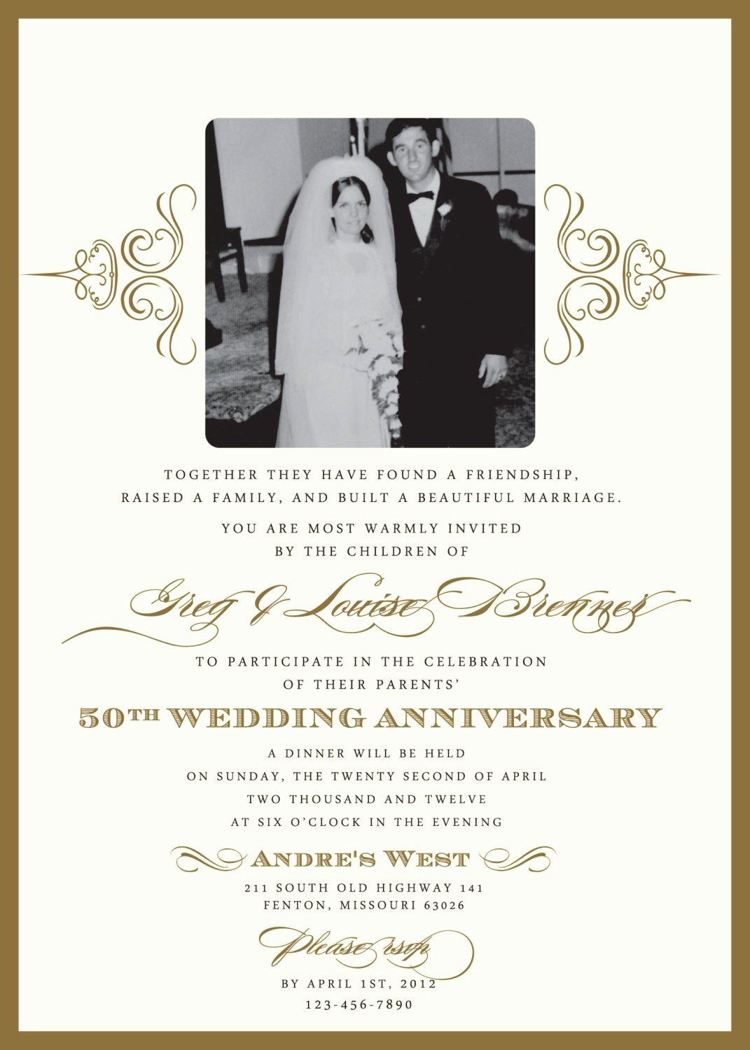Wedding Anniversary Invite Template Fresh 50th Anniversary Invites Templates Free Templates