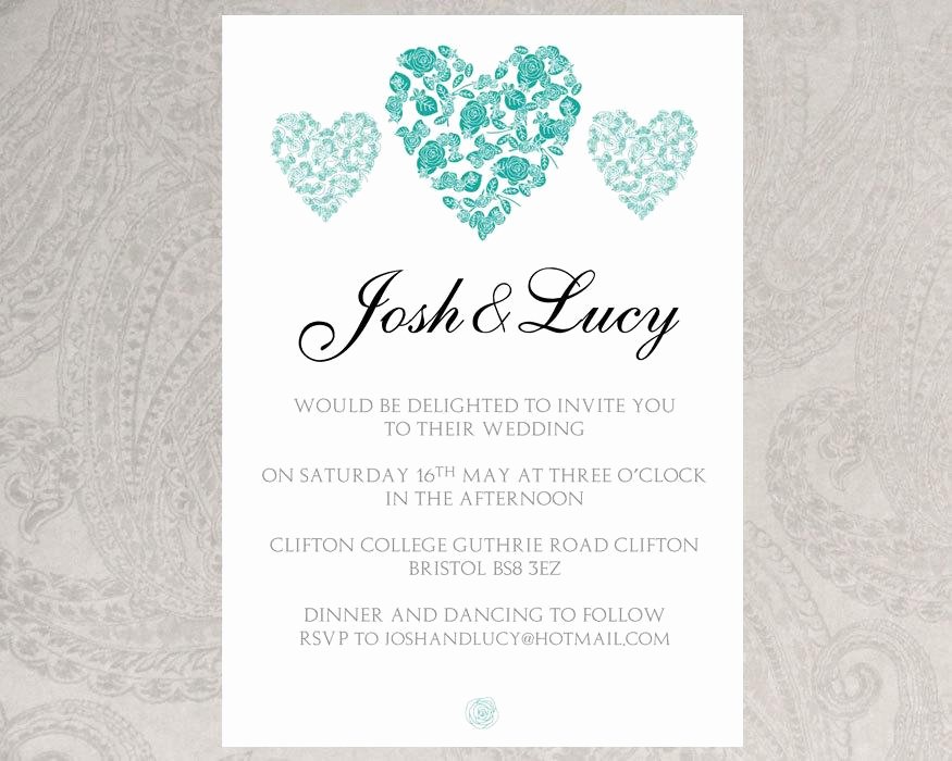 Wedding Invitation Template for Word Lovely Wedding Invitation Template Trio Hearts –download