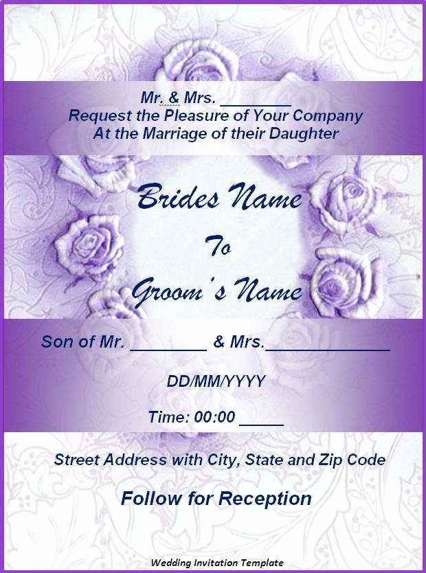 Wedding Invitation Template Microsoft Word Inspirational Wedding Invitation format