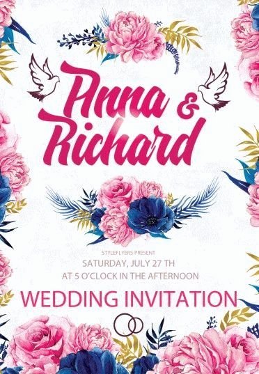 Wedding Invitations Photoshop Template Beautiful Wedding Invitation Psd Flyer Template 9513 Styleflyers