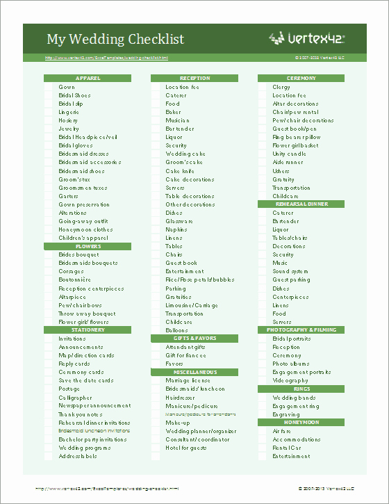 Wedding Planner Checklist Template Fresh Checklist Templates Create Printable Checklists with Excel