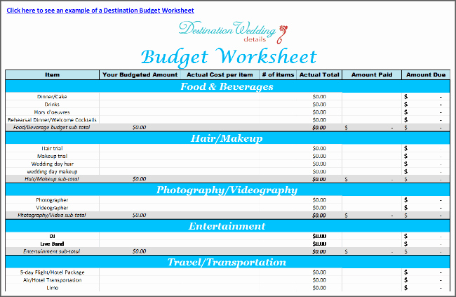 Wedding Planning Budget Template Beautiful Super Simple Destination Wedding Planning Spreadsheets