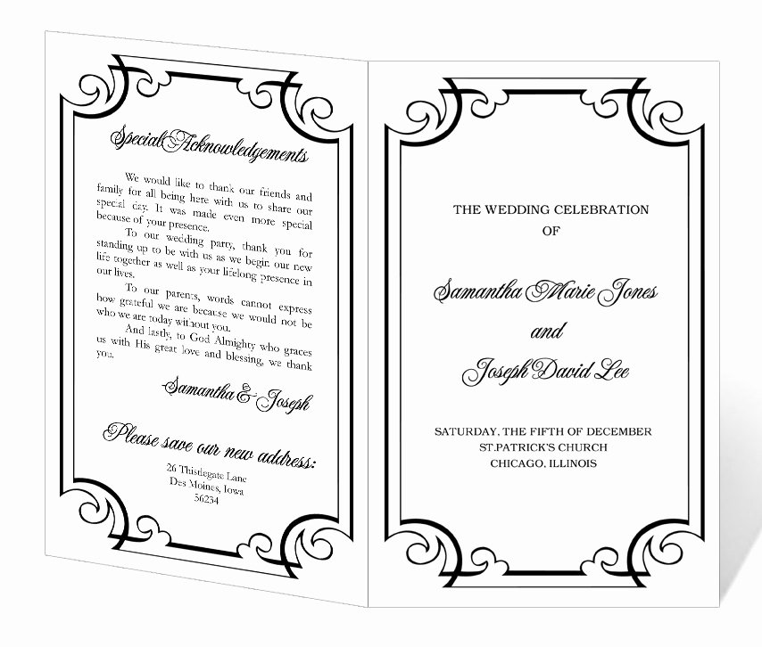 Wedding Program Template Free Printable Lovely Wedding Program Template Word