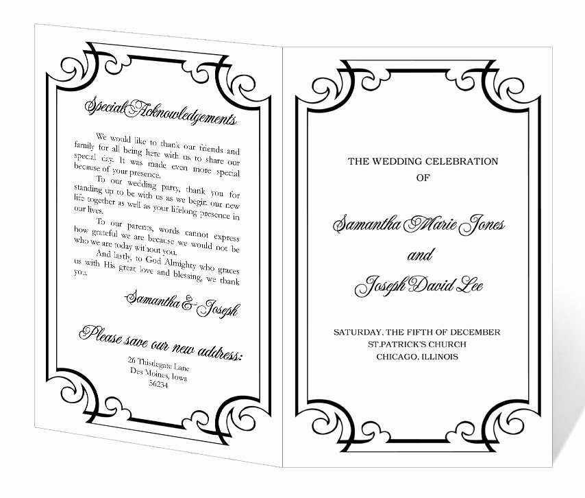 Wedding Program Template Free Printable