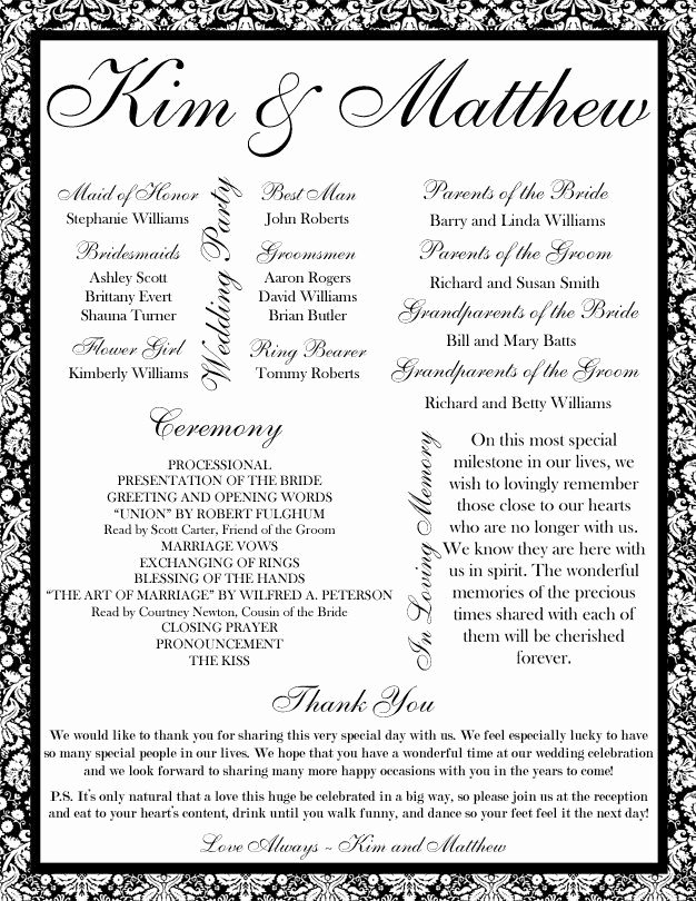 Wedding Program Template Free Printable Unique 35 Best Printable Wedding Programs Images On Pinterest