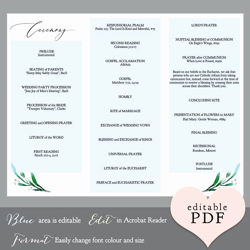 Wedding Program Template Free Word Elegant Trifold Wedding Programs Fold Blue Hydrangea Program Tri