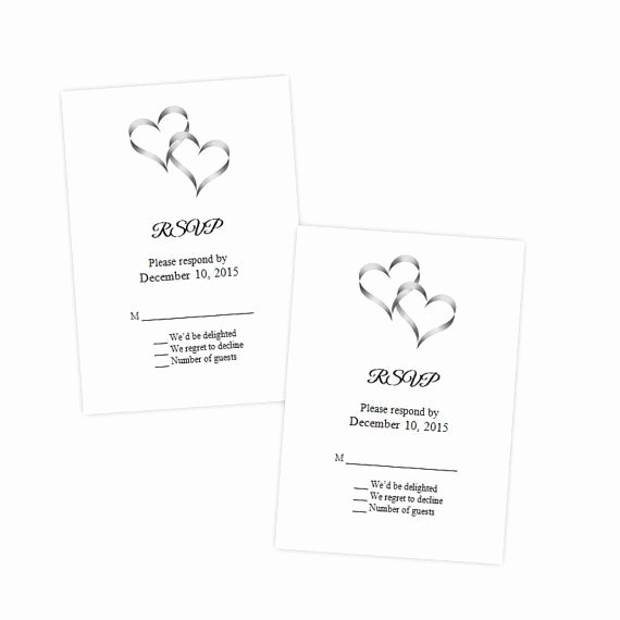 Wedding Rsvp Cards Template Fresh Wedding Rsvp Card Template Two Intertwined Hearts Diy