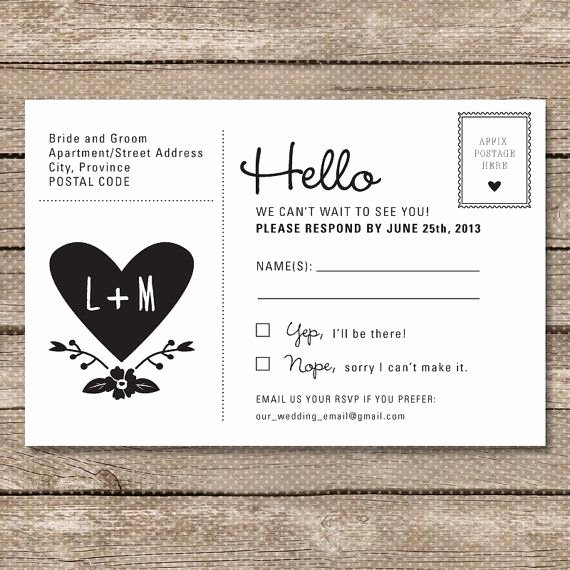 Wedding Rsvp Postcards Template Beautiful Postcard Rsvp Maybe Cheaper Than Including An Envelope