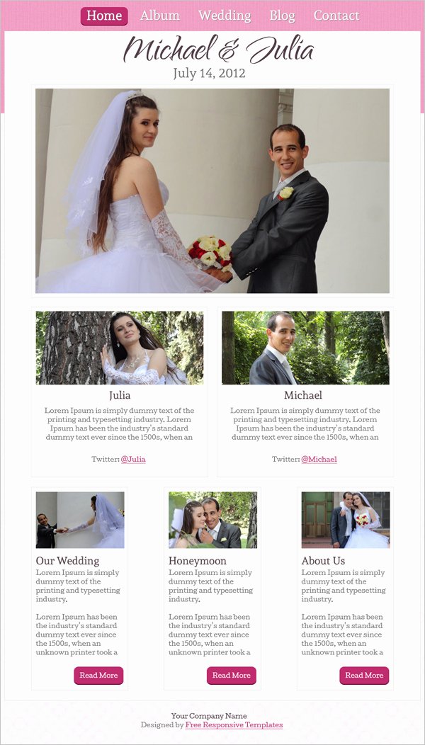 Wedding Website Template Free Awesome 15 Best Free Wedding Templates