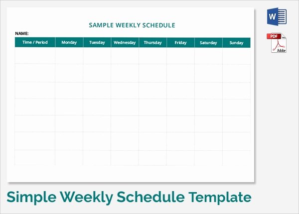 Week Schedule Template Pdf Beautiful Sample Weekly Schedule Template 21 Documents In Psd