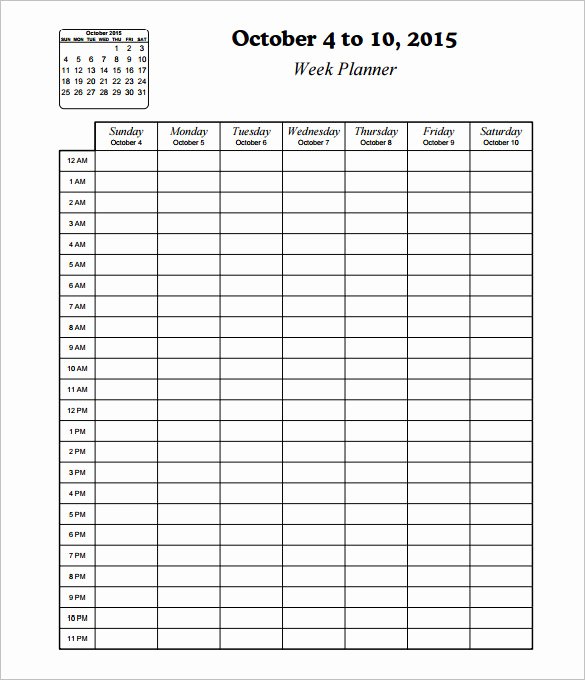 Week Schedule Template Pdf Fresh Hourly Schedule Template – 10 Free Word Excel Pdf