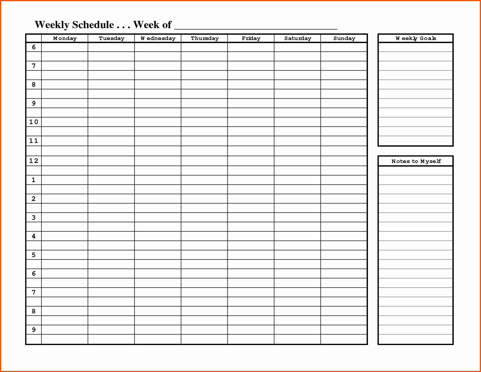 Week Schedule Template Pdf New Monthly Schedule Template