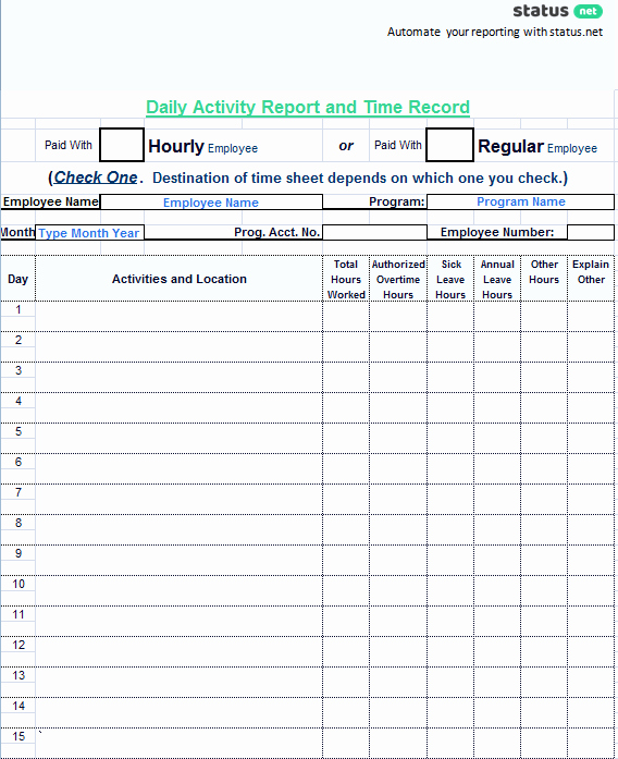Weekly Activities Report Template Awesome 3 Best Examples Daily Report Template
