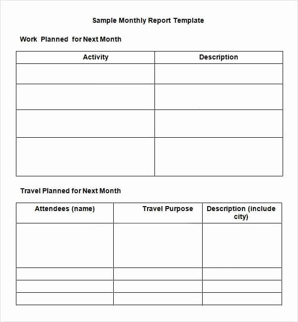 Weekly Activities Report Template New 10 Monthly Report format Templates Word Excel Pdf formats