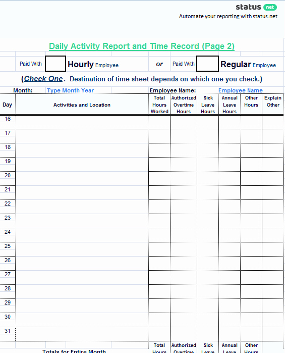 Weekly Activities Report Template New 3 Best Examples Daily Report Template