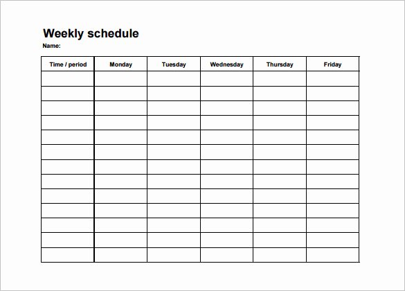 Weekly Class Schedule Template Best Of College Schedule Template 6 Free Sample Example format