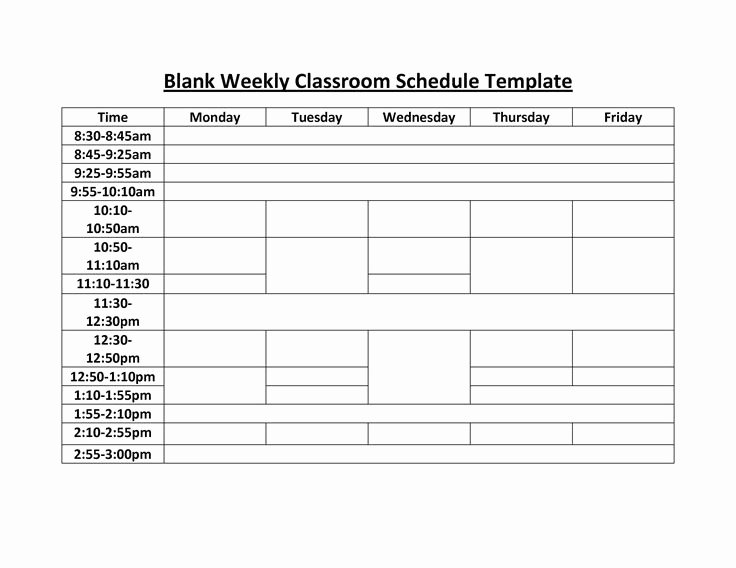 Weekly Class Schedule Template Fresh Best 25 Printable Blank Calendar Ideas On Pinterest