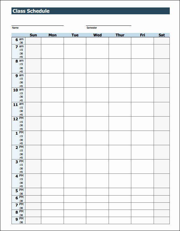 Weekly Class Schedule Template Inspirational 35 Sample Weekly Schedule Templates