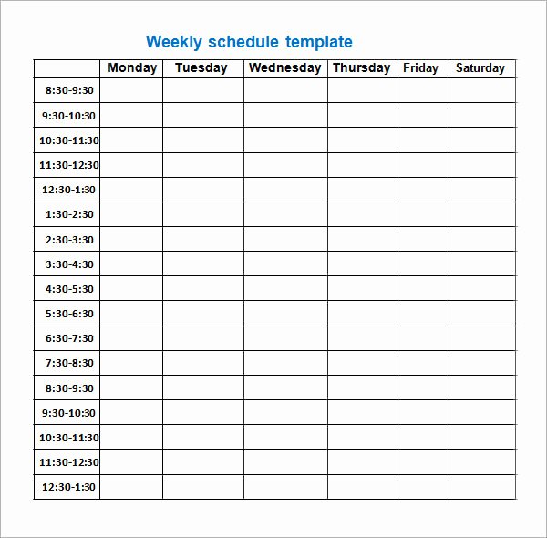 Weekly Class Schedule Template Inspirational 7 Sample Class Schedules