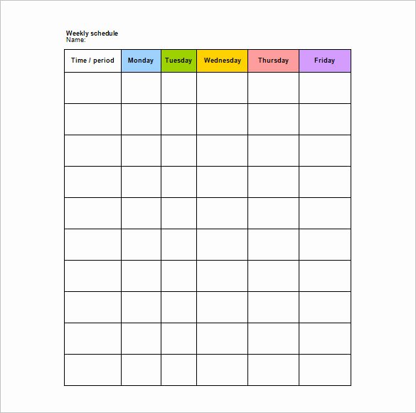 Weekly Class Schedule Template Inspirational School Schedule Template 13 Free Word Excel Pdf