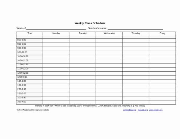 Weekly Class Schedule Template Lovely 18 Weekly Group Schedule Templates – Pdf Word Excel