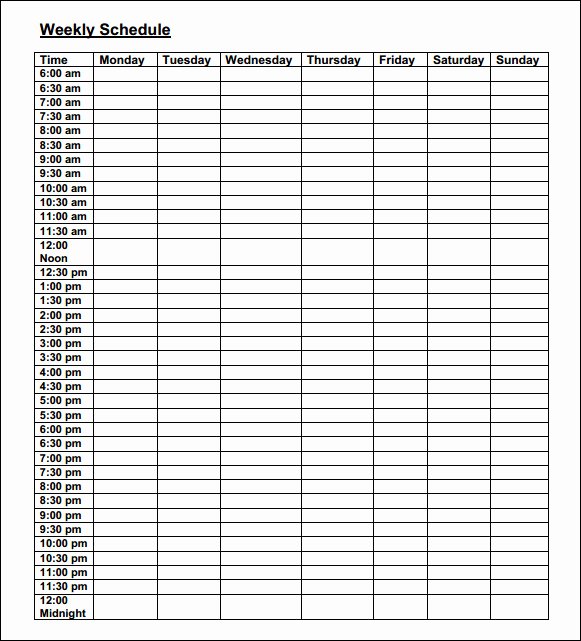 Weekly Class Schedule Template Lovely 35 Sample Weekly Schedule Templates