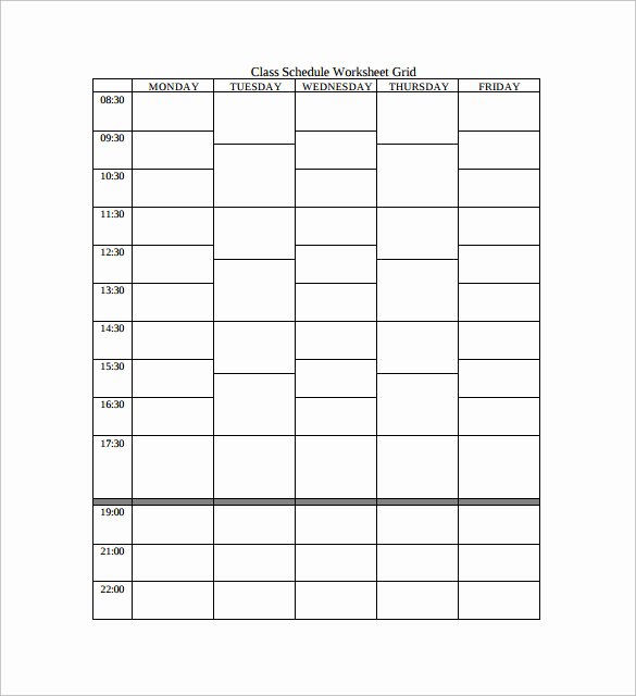 Weekly Class Schedule Template Lovely 9 Sample Class Schedules