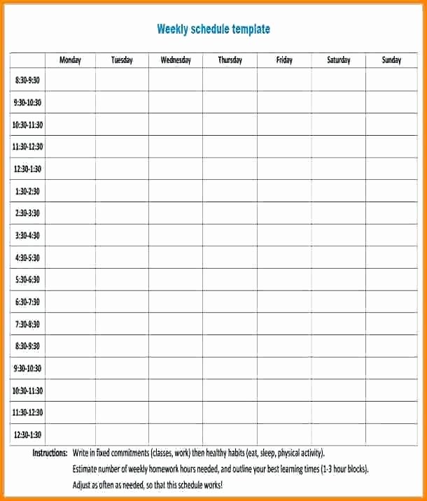 Weekly Class Schedule Template Luxury Weekly Class Schedule Template Word – Webbacklinksfo