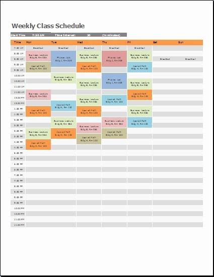 Weekly Class Schedule Template New 25 Unique Weekly Schedule Template Excel Ideas On