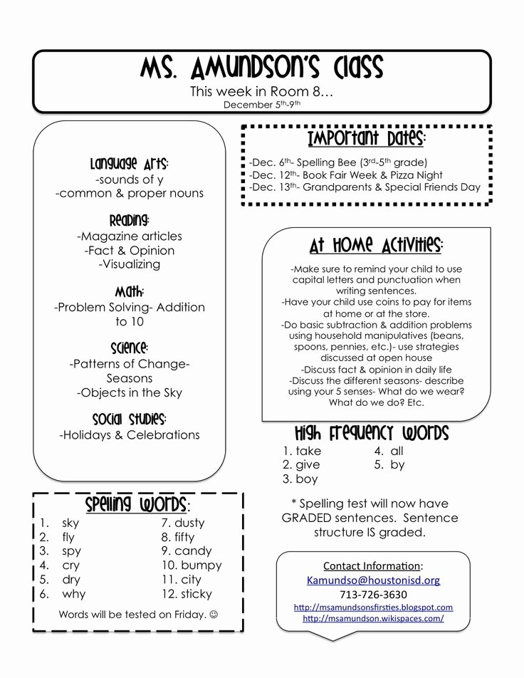 Weekly Classroom Newsletter Template Awesome Best 25 Parent Newsletter Template Ideas On Pinterest