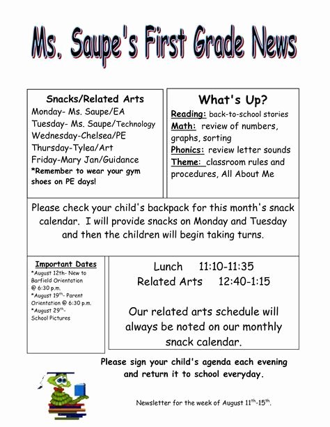 Weekly Classroom Newsletter Template Awesome Weekly Newsletter Templates for Teachers