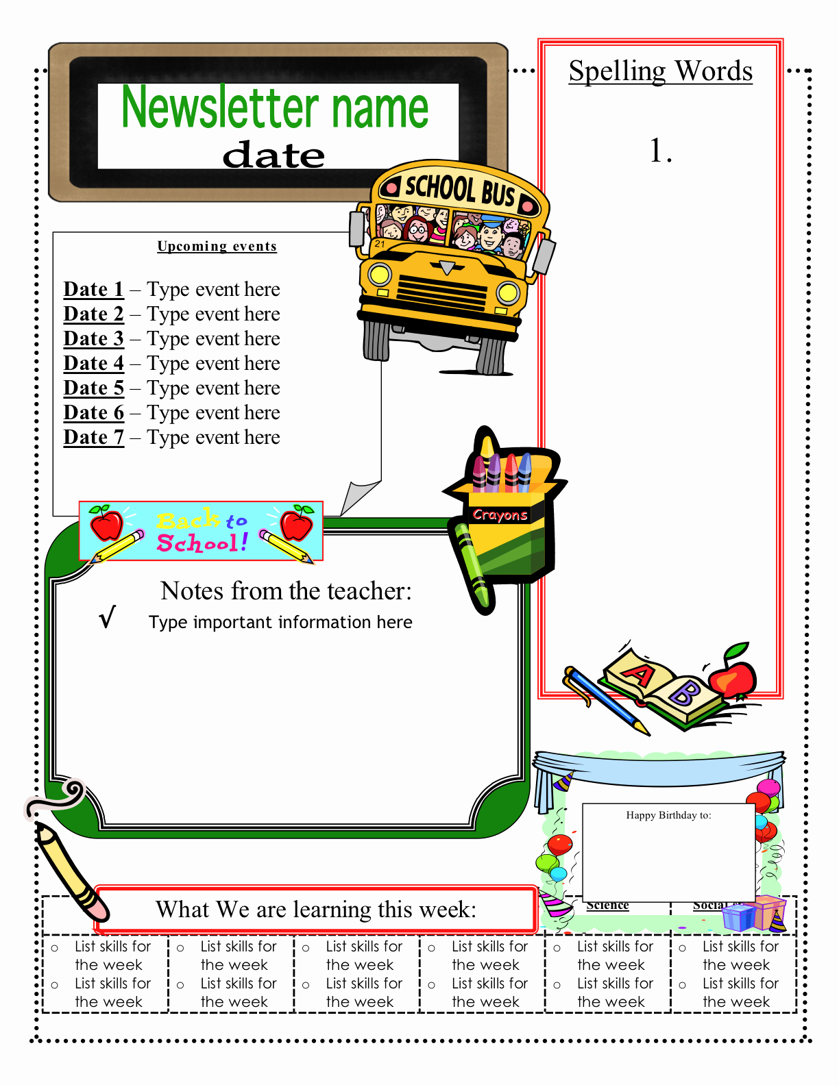Weekly Classroom Newsletter Template Beautiful 3 6 Free Resources Free Classroom Newsletter Templates
