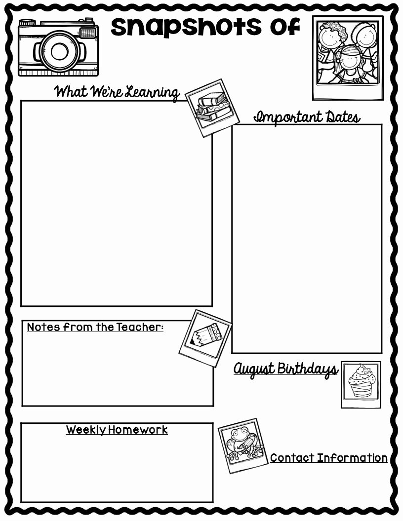 Weekly Classroom Newsletter Template Best Of the Teaching Oasis Monthly Calendars and Newsletter